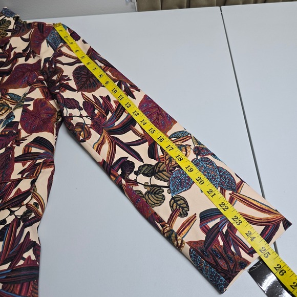 Tahari ASL Printed 1 Button Blazer Womens 12 Wild Berry Tropical Floral Office - Picture 12 of 15